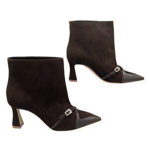 NEW Malone Souliers Women’s Denise Pointed Toe Booties Ebony Size 8